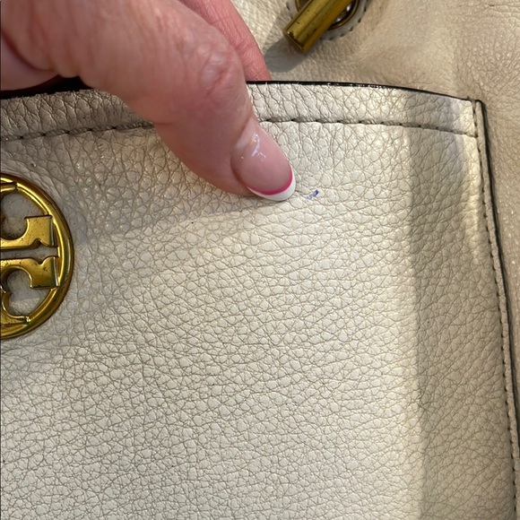 Tory Burch Ivory/ Cream and Gold Britten Satchel - Picture 7 of 16